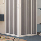 GIOVE NEW FLEX douchescherm met middensluiting, transparante kunststof lamellen en robuust kunststof frame, ruimtebesparende douchewand van 75/90 cm breed en 185 cm hoog