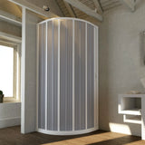Ronde "Flex" douchecabine met brede centrale opening en verstelbare balg crème-grijs 100x100x185cm