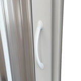 Rond douchescherm "Flex" met brede zijopening en inklapbaar ontwerp crème-grijs 90x70x185cm