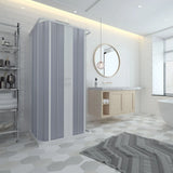 "Flex" 3-zijdige douchecabine met brede band, centrale opening en inklapbaar ontwerp 100x100x100x185