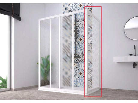 Vaste Douchewand "Acril" Pastelwit 77x80x190cm