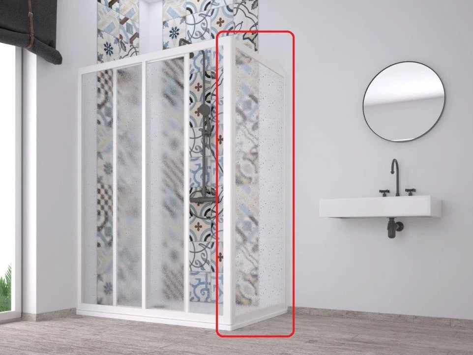 acril fissa vaste douchewand voor acril douchecabines hoogwaardige afwerking stabiele constructie uitbreiding op porta Marte New en Venere New Flex