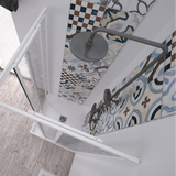 acril douchecabine met zijsluiting witte pvc profielen acryl guazza effect schuifdeuren hoogte 190 cm verstelbare moderne douchecabine