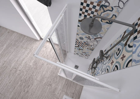 "Acril" Acrylic Shower Stall with PVC Profiles Lateral opening 3-Sided 110x100x190cm