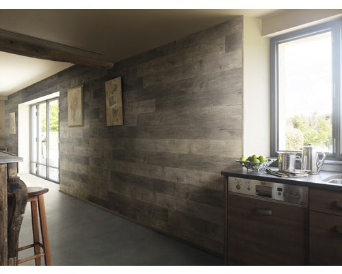 grosfillex element compact premium megeve grijs pvc wandpanelen houtlook 120 x 15,4 cm voor wand en plafond