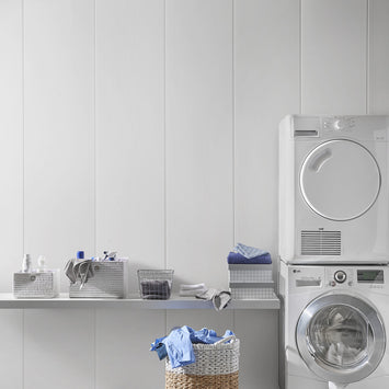 Grosfillex G Life paneel wit glans Decoration 260 x 35 cm. PVC wandpanelen met glanzende afwerking waterbestendig en onderhoudsvriendelijk voor badkamer keuken en interieur.