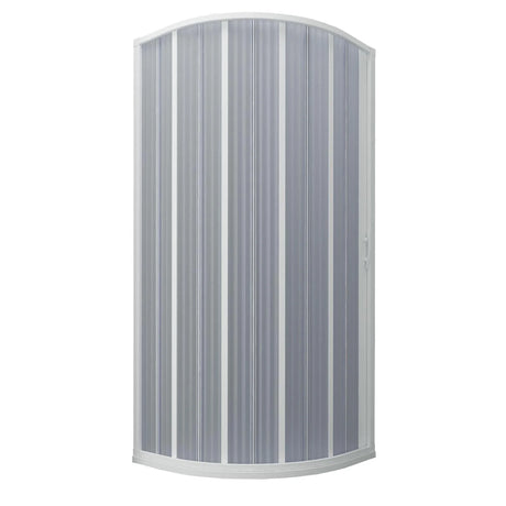 luna new flex douchescherm met zijsluiting witte pvc profielen balgopening verstelbaar ontwerp voorgemonteerde vouwdeuren ruimtebesparende douchewand