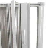 marte new flex douchescherm met middensluiting transparante lamellen witte pvc profielen verstelbaar ontwerp hoogte 185 cm ruimtebesparende douchewand