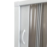marte new flex douchescherm met middensluiting transparante lamellen witte pvc profielen verstelbaar ontwerp hoogte 185 cm ruimtebesparende douchewand
