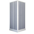 nova sky hoekdouchecabine met centrale opening witte pvc profielen balgopening magnetische sluiting verstelbaar ruimtebesparende douchecabine
