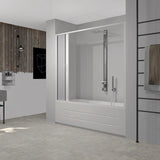 vasca marte new flex badscherm met zijsluiting witte pvc profielen balgopening magnetische sluiting verstelbaar van 140 tot 170 cm ruimtebesparend ontwerp