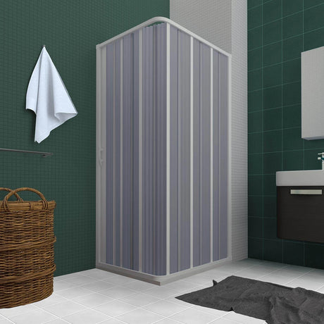 venere new flex hoekdouchecabine met inklapbare zijopening witte pvc profielen dubbele vouwdeuren magnetische sluiting hoogte 185 cm ruimtebesparende douchecabine van kalkwerend kunststof