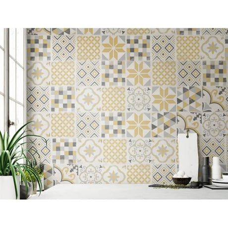grosfillex element compact premium accent kit andaluz yellow pvc wandpanelen 120 x 15,4 cm geel accentpaneel
